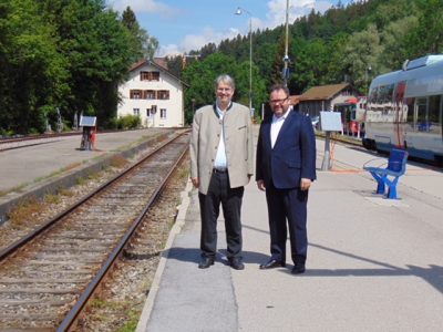 Landtagskandidat Fritz Haugg und Verkehrsexperte Christian Jung, MdB
